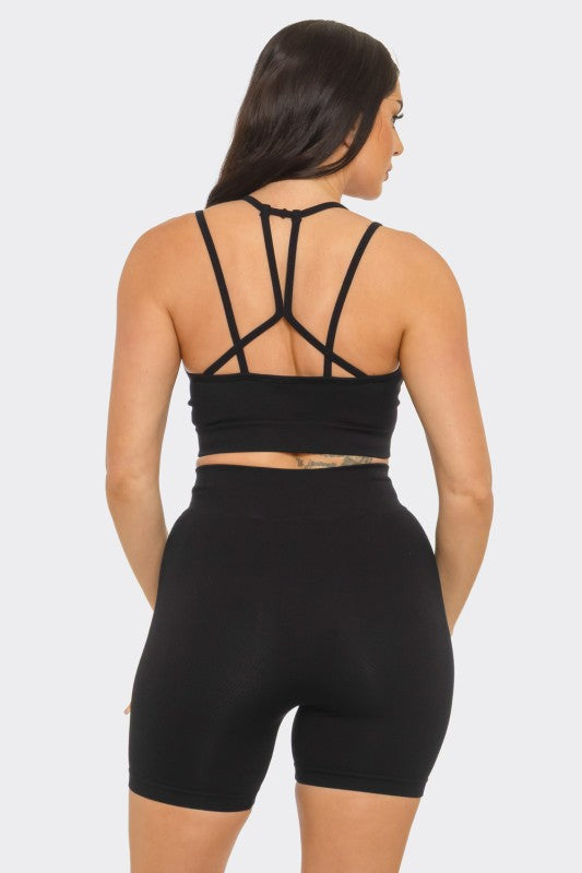 Seamless bra pad spaghetti straps set