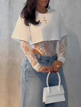 Crop top lace undershirt