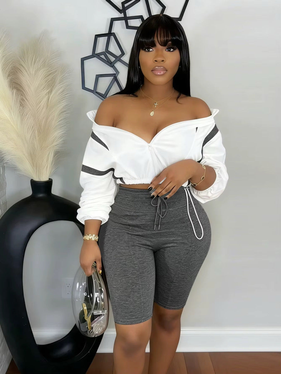 Off the shoulder capri set