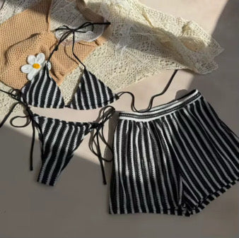 3 pc stripe me swim suit