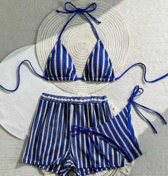 3 pc stripe me swim suit