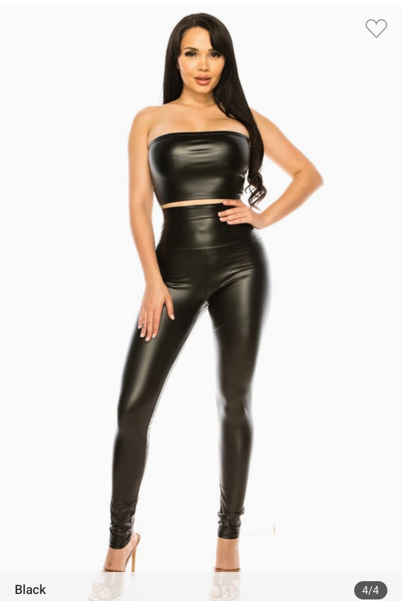 High waist leather leggings
