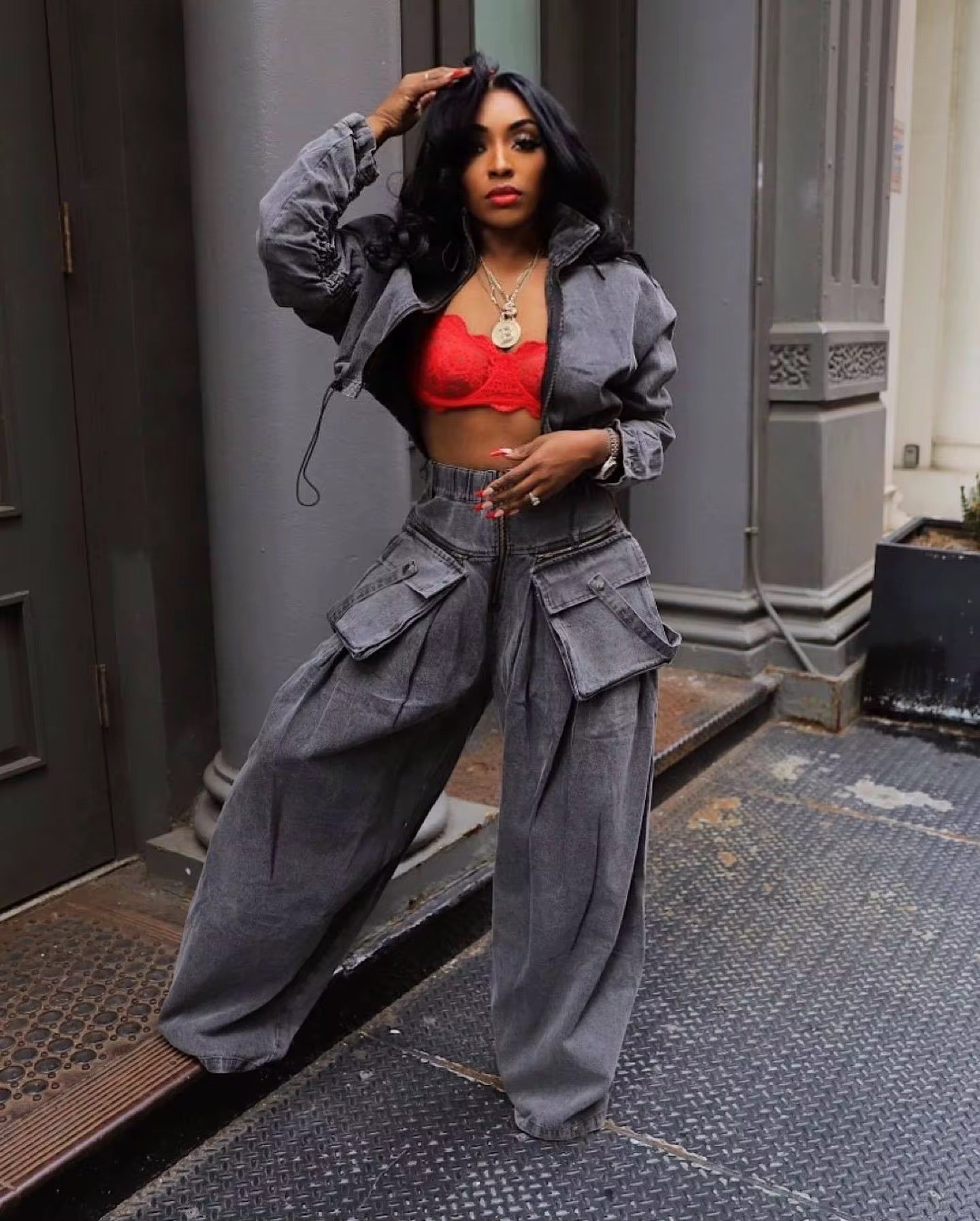 Hot girl Jean 2 pc big pocket