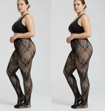 Lace leggings with flower