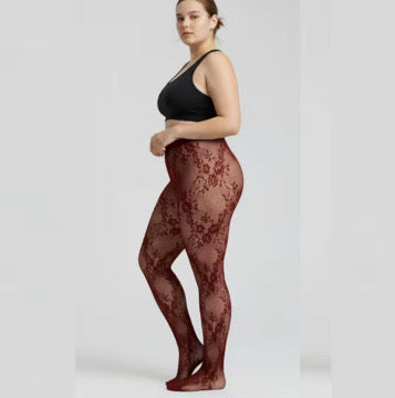 Lace leggings with flower