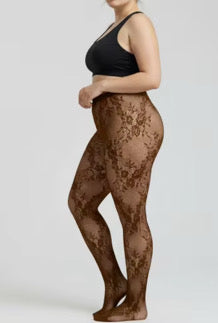 Lace leggings with flower