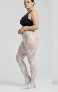 Lace leggings with flower