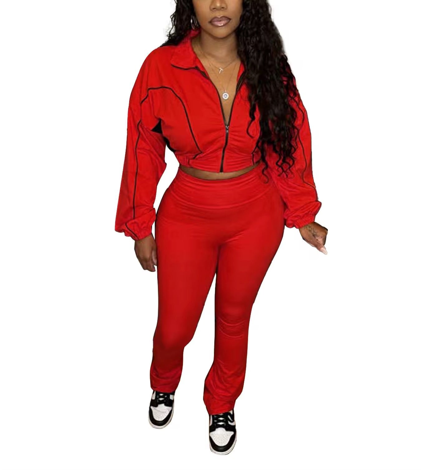 Recious Womens Sexy 2 Pieces Zipper Cropped Jacket