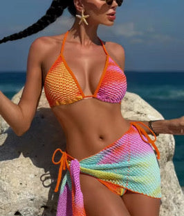 Rainbow skirt swim suit