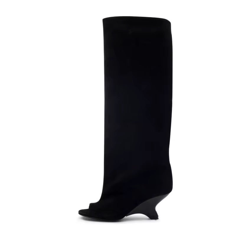 Suede leather boots