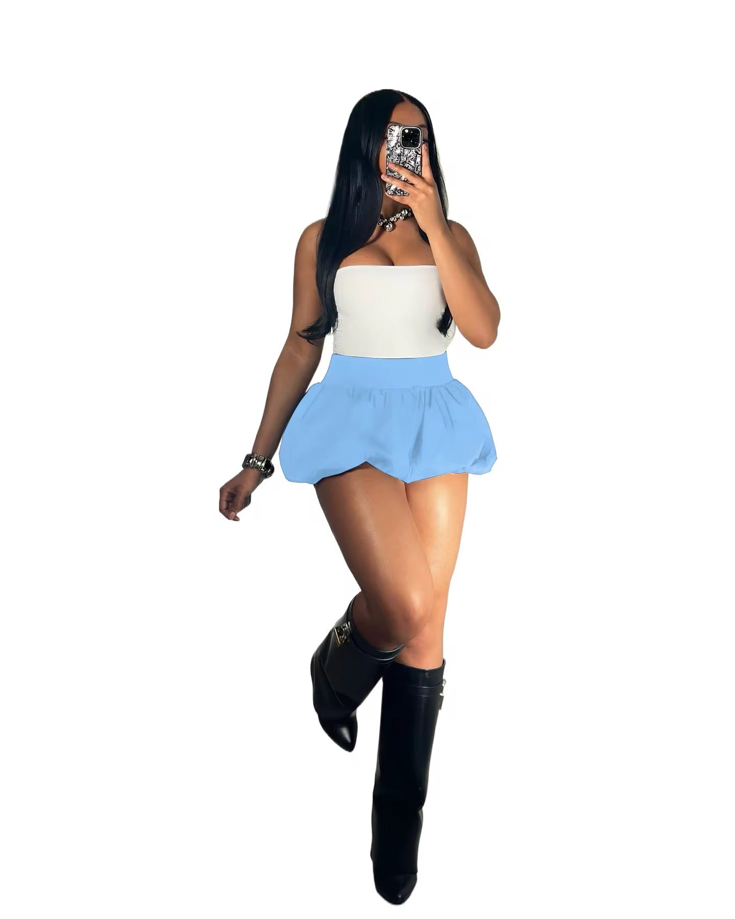 Mini puffer skirt