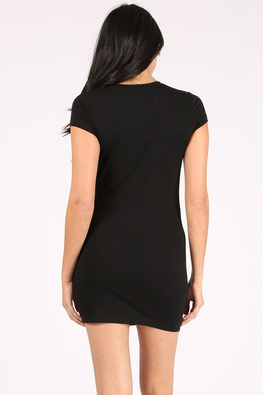 Roundneck mini bodycon t-shirt dress