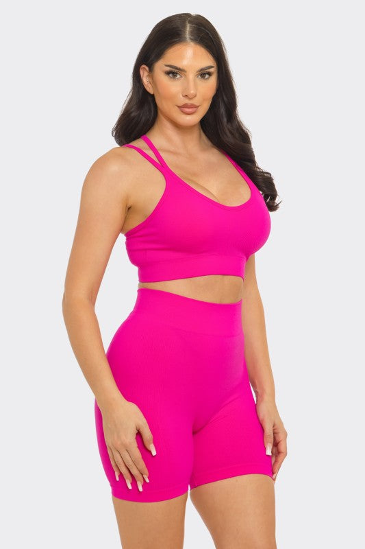 Seamless bra pad spaghetti straps set