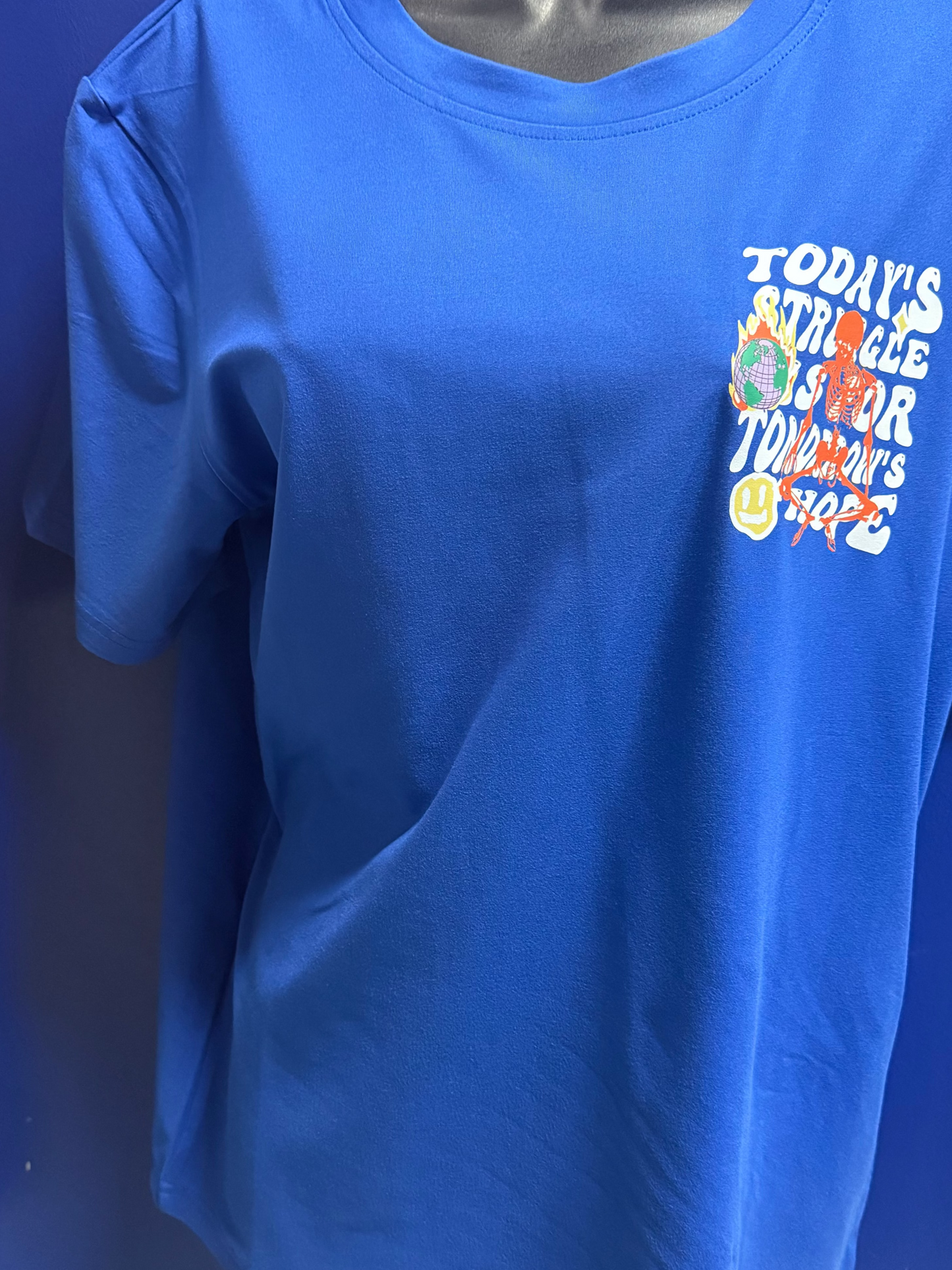 Todays struggle graphic shirt BLUE Small