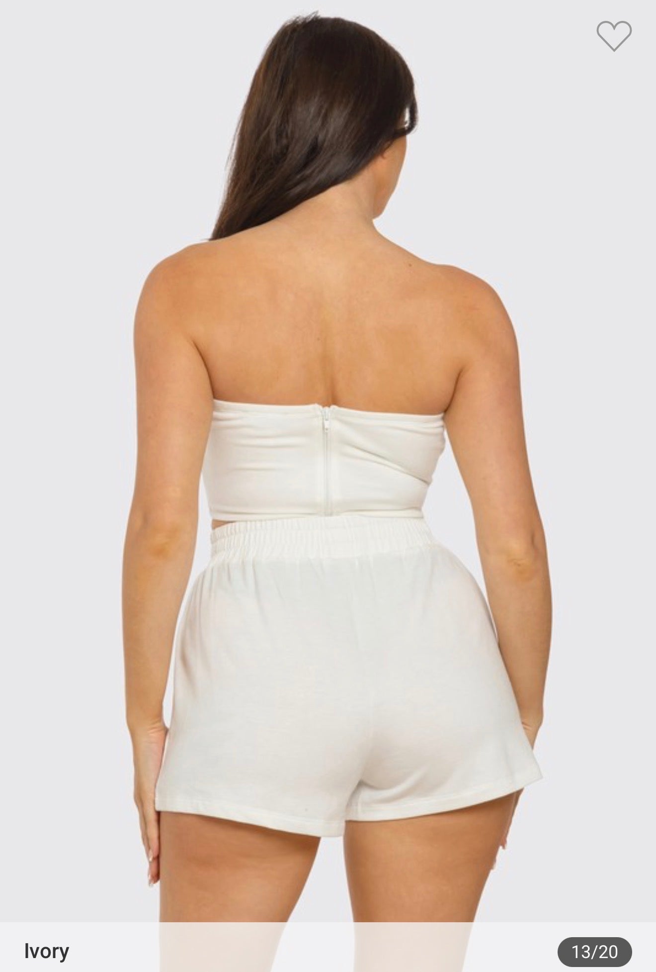 Corset style tube top and shorts set