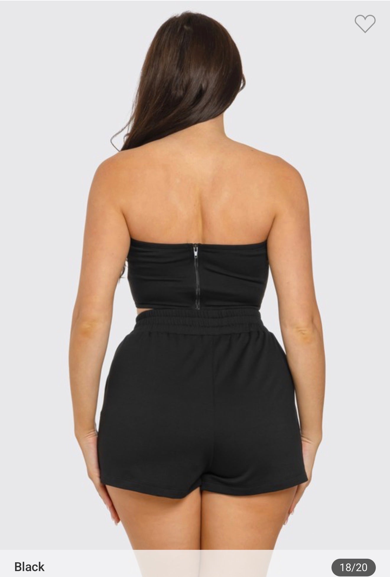 Corset style tube top and shorts set
