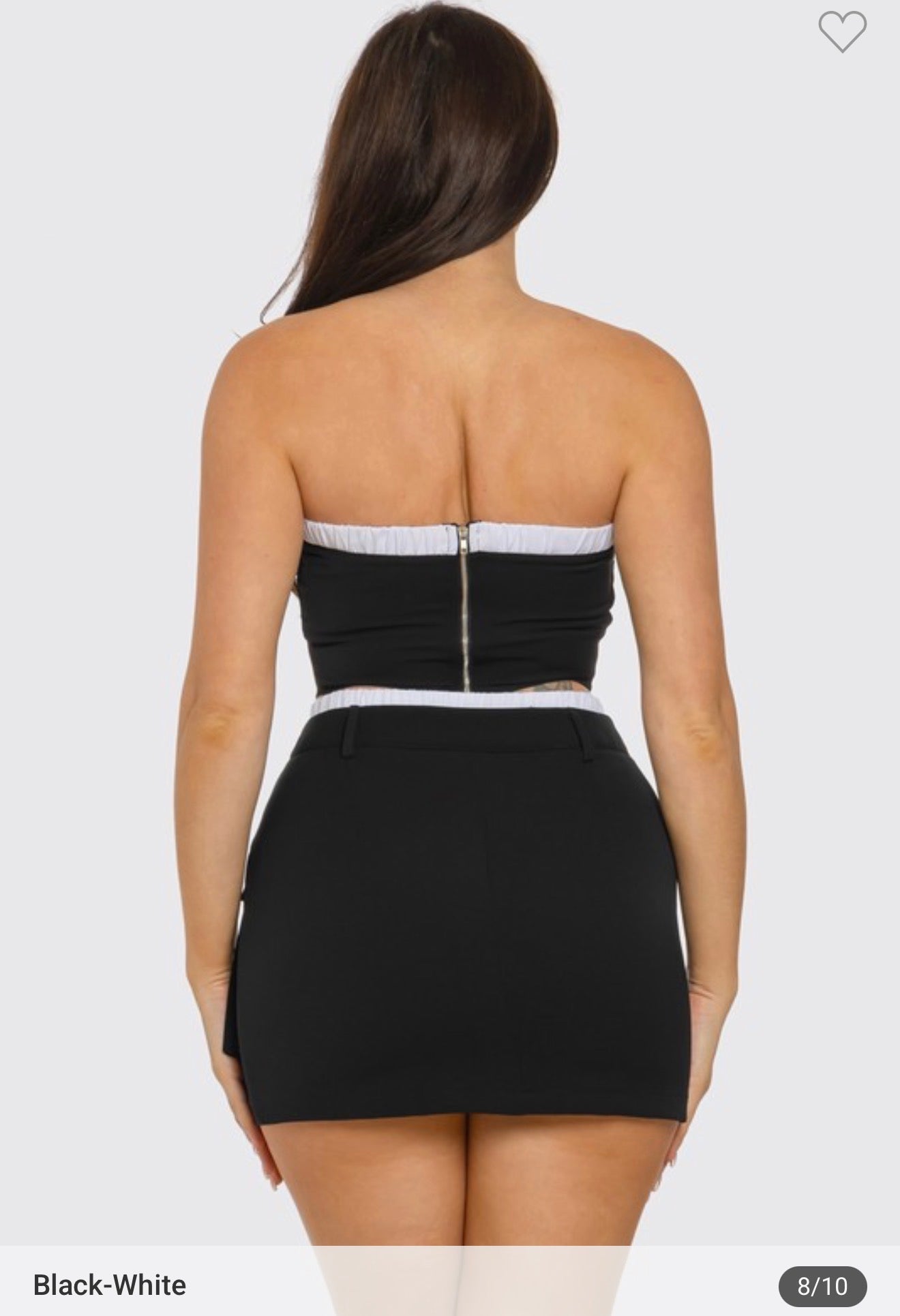 Elastic trim tube top with mini skirt set