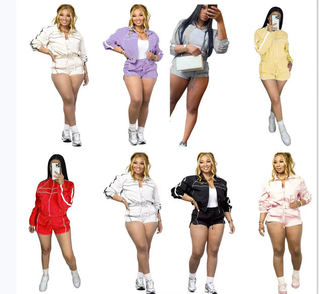 Windbreaker 2 pc shorts set