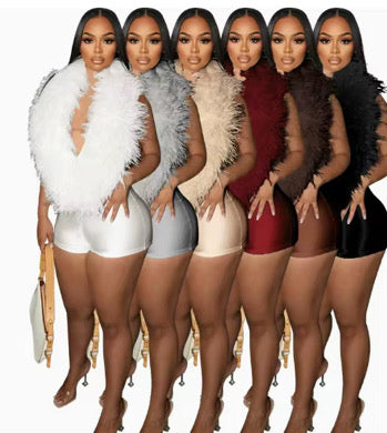 1 pc fur top with spanks